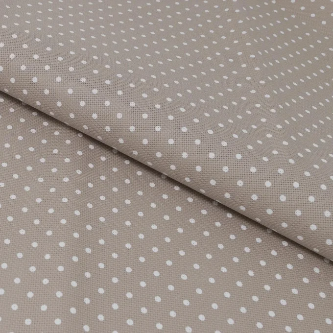Aïda 8 points/cm Beige à pois blancs réf 3189 80x110