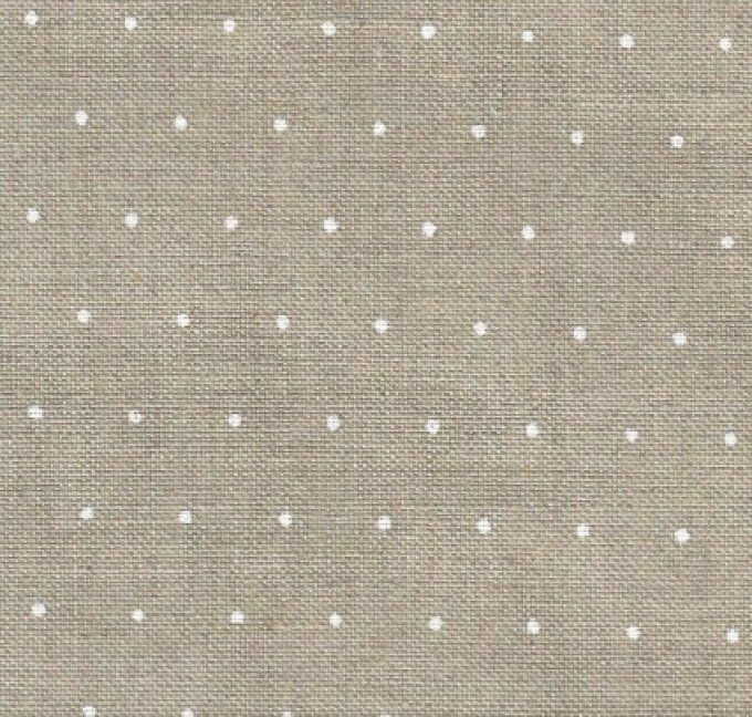 Edinburgh 14 fils Mini Dots Gris sur Fond Naturel Réf 1399 40x140 cm