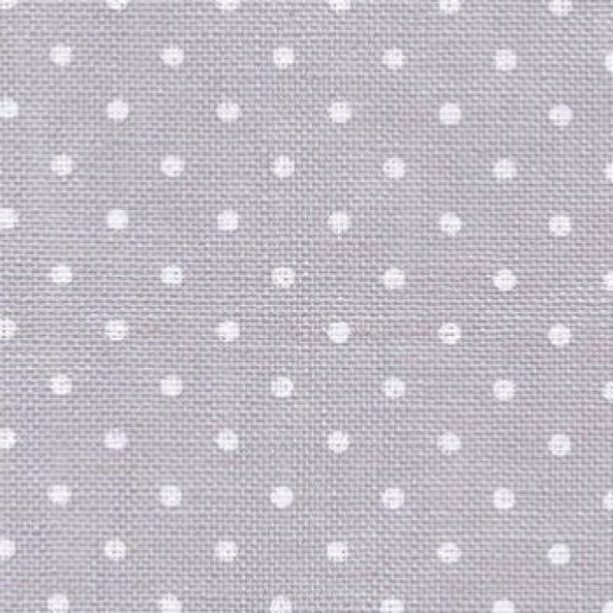 Belfast 12.6 filsGris Clair Pois Blanc Réf 7349 40x70 cm