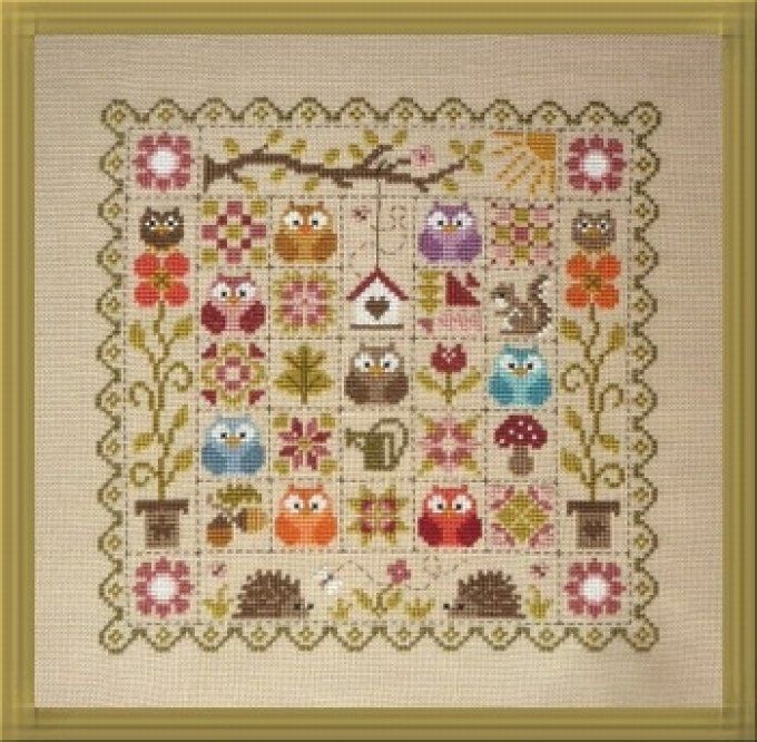 Jardin Privé Patchwork aux Chouettes FT66