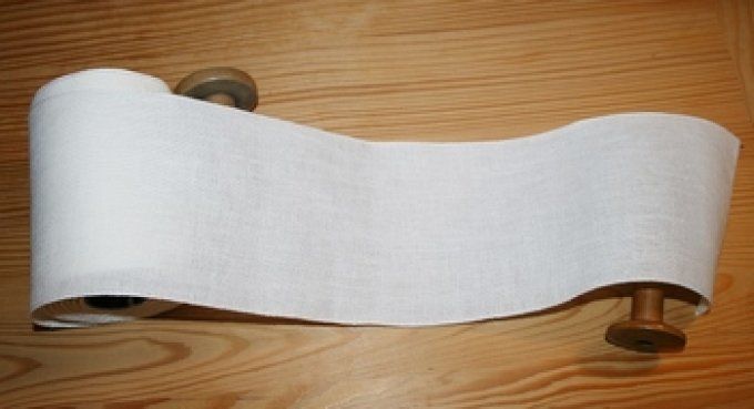 Bande lin 12,6 fils Blanc 19cm par 50 cm