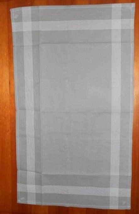 Torchon Bonn Graziano Fond Gris Rayures Blanches