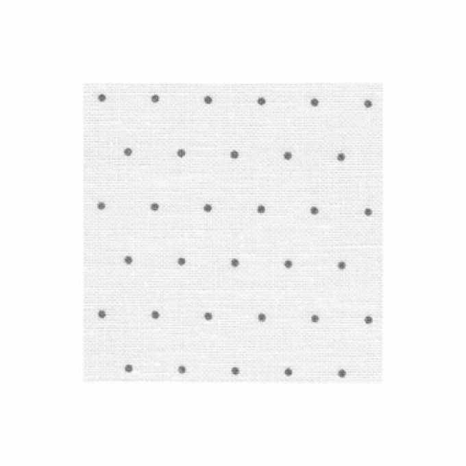 Edinburgh 14 fils Mino Dots Gris sur Fond Blanc Réf 1329