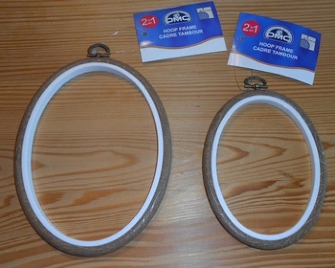 Cadre tambour plastique Ovale Coloris Brun