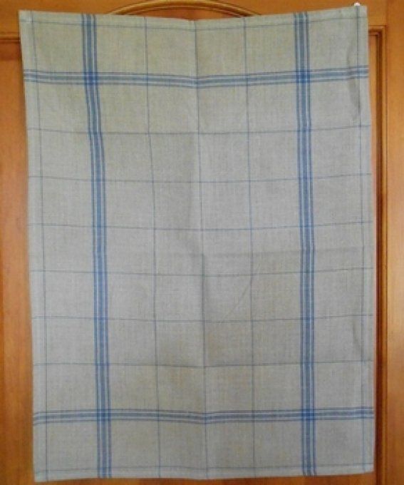 Torchon à broder fond naturel motif marine