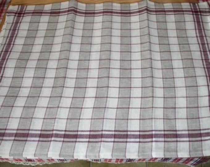 Torchon à broder Pétrus Bicolore Motif Prune