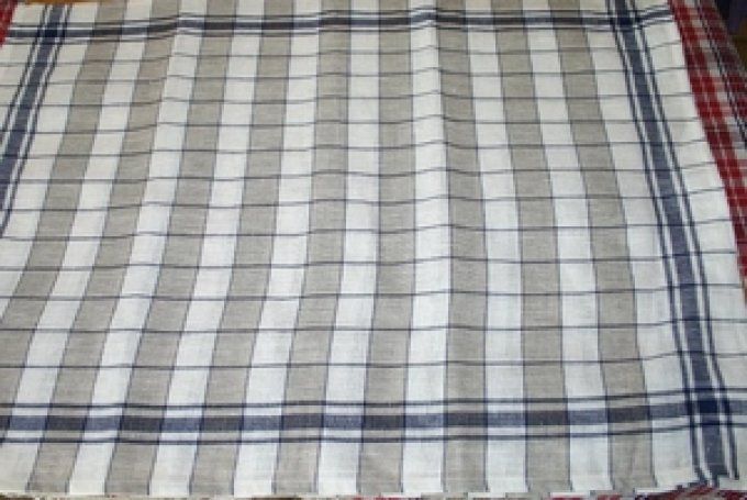 Torchon à broder Pétrus Bicolore Motif Bleu