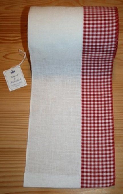 Bande à broder Vaupel 17 cm moitié carreaux rouges par 50 cm