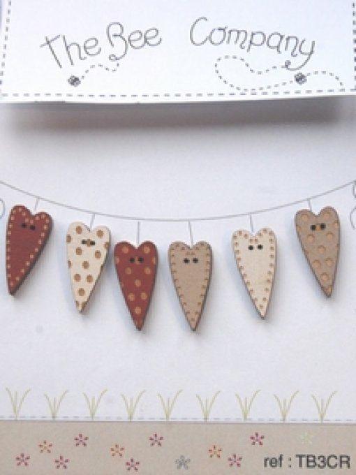 6 coeurs assortis rouges TB3CR