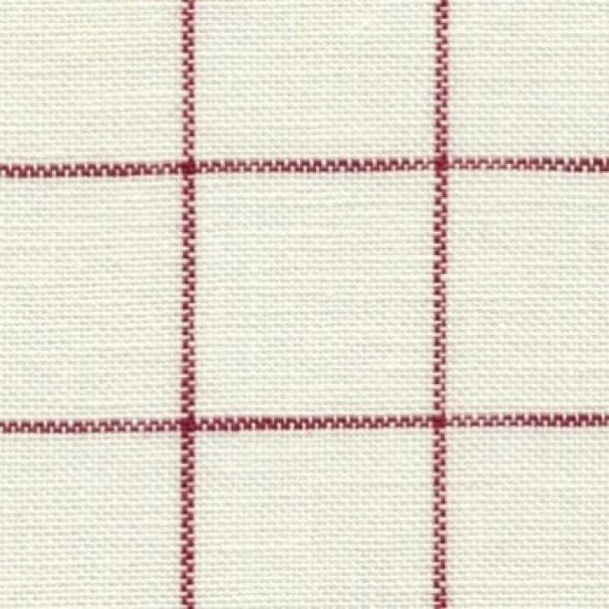 Belfast 12.6 fils Fond écru carrés rouges réf 1269