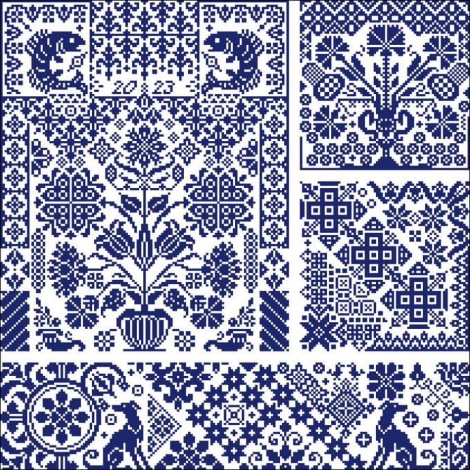 Blau auf Weiss Werckstatt für historische Stickmuster