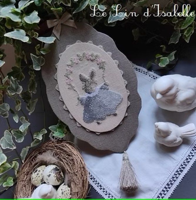 Petit Lapin Guirlande de fleurs Le Lin d'Isabelle