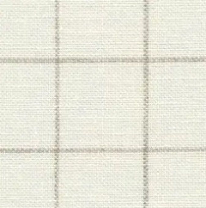 Belfast 12.6 fils Fond écru carrés gris 50x35 cm