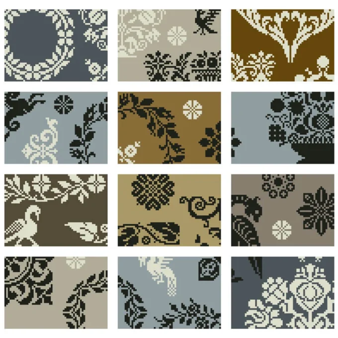 Die Farben der Erde, Werckstatt für historische Stickmuster