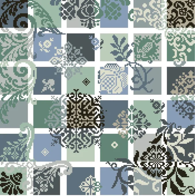 Die Farben des Wassers, Werckstatt für historische Stickmuster