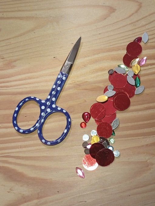 Ciseaux à pois bleu marine