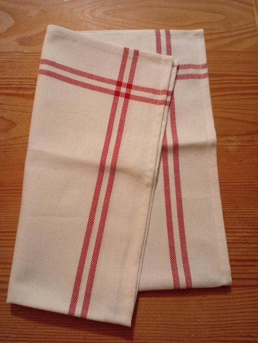 Torchon à broder ISA Rouge