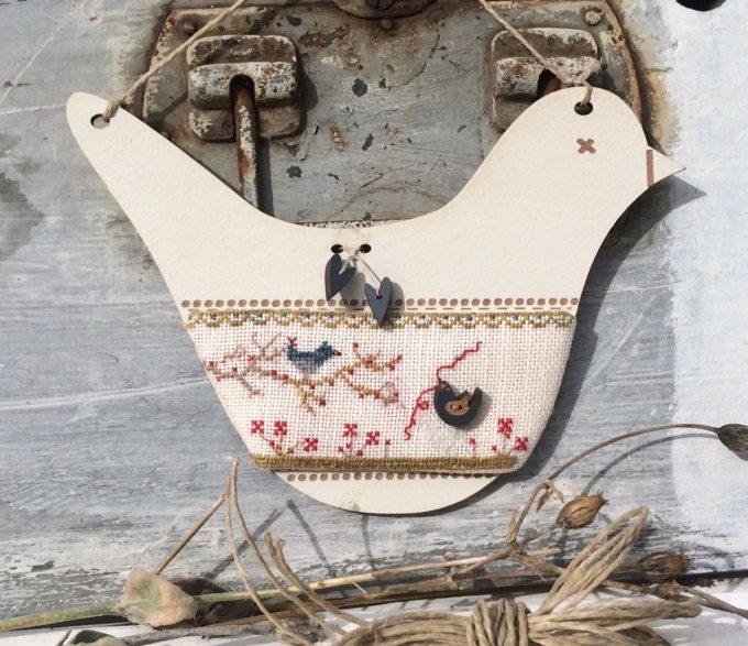 Kit point de croix  Oiseau et Coeur The Bee Company