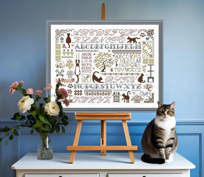 Jardin Privé Sampler aux chats PR03