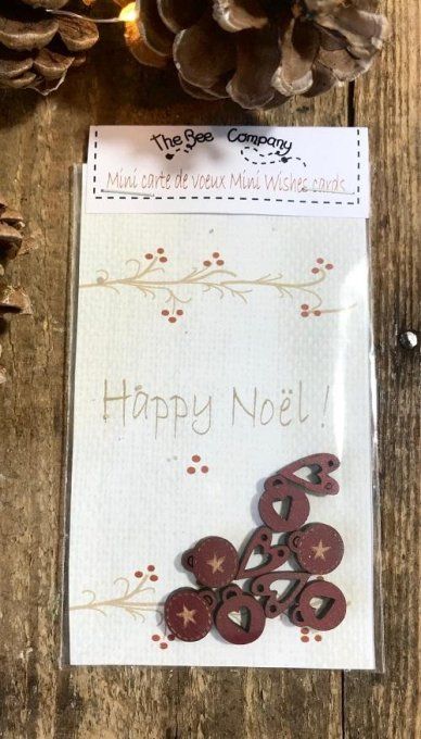 Boutons Happy Noël Rouge The Bee Company 