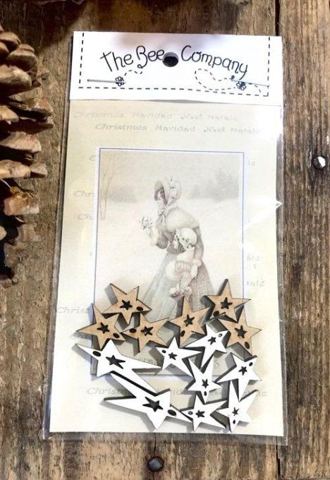 Boutons et mini carte de voeux Etoile The Bee Company