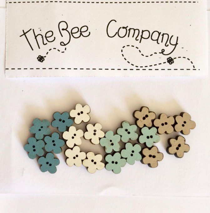 Mini fleurs assorties bleus et beiges The Bee Company