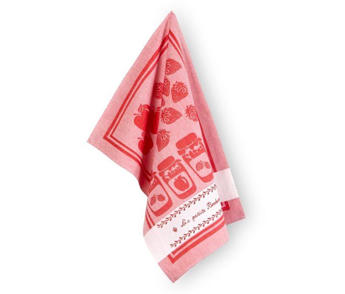 Torchon à broder Confiture Rouge