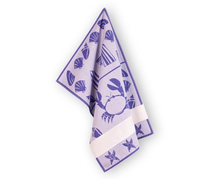 Torchon à broder Crabe Bleu